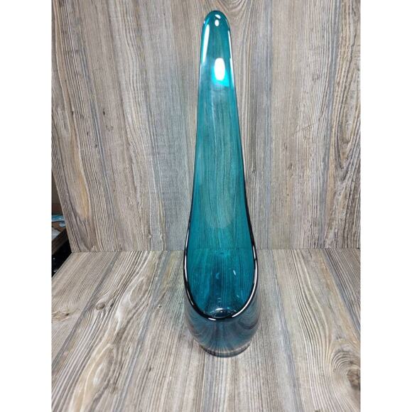 Vintage Viking Taperglow Candle Holder, Bluenique? Taper Glow Art Glass 15-3/4" - Picture 2 of 5